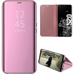 Samsung Galaxy S20 Ultra Için Aynalı Pu Deri Standlı Kılıf (Yurt Dışından)