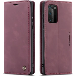 Huawei P40 Pro Için Retro Pu Deri Tpu Kart Bölmeli Manyetik Flip Standlı Kılıf (Yurt Dışından)