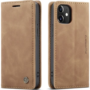 iPhone 12 Mini Için Retro Pu Deri Tpu Kart Bölmeli Manyetik Flip Standlı Kılıf (Yurt Dışından)