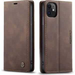 iPhone 11 Için Retro Pu Deri Tpu Kart Bölmeli Manyetik Flip Standlı Kılıf (Yurt Dışından)