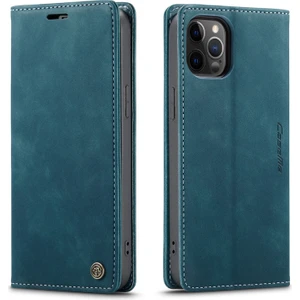 iPhone 12 Pro Max Için Retro Pu Deri Tpu Kart Bölmeli Manyetik Flip Standlı Kılıf (Yurt Dışından)