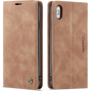 iPhone Xs Max Için Retro Pu Deri Tpu Kart Bölmeli Manyetik Flip Standlı Kılıf (Yurt Dışından)