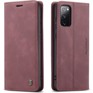 Samsung Galaxy S20 Fe 5g Için Retro Pu Deri Tpu Kart Bölmeli Manyetik Flip Standlı Kılıf (Yurt Dışından)
