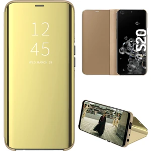 Samsung Galaxy S20 Ultra Için Aynalı Pu Deri Standlı Kılıf (Yurt Dışından)