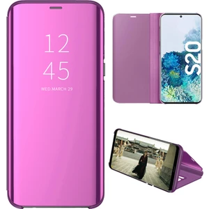 Samsung Galaxy S20 Için Aynalı Pu Deri Standlı Kılıf (Yurt Dışından)