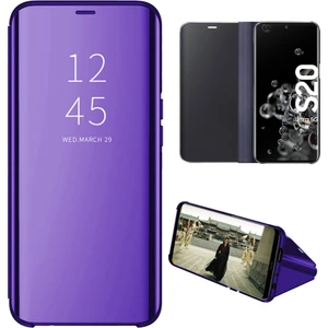 Samsung Galaxy S20 Ultra Için Aynalı Pu Deri Standlı Kılıf (Yurt Dışından)