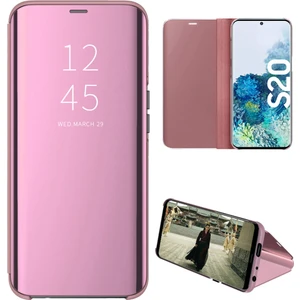 Samsung Galaxy S20 Için Aynalı Pu Deri Standlı Kılıf (Yurt Dışından)