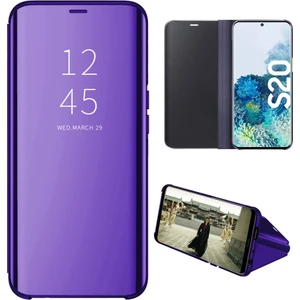 Samsung Galaxy S20 Için Aynalı Pu Deri Standlı Kılıf (Yurt Dışından)