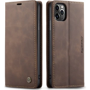 iPhone 11 Pro Max Için Retro Pu Deri Tpu Kart Bölmeli Manyetik Flip Standlı Kılıf (Yurt Dışından)