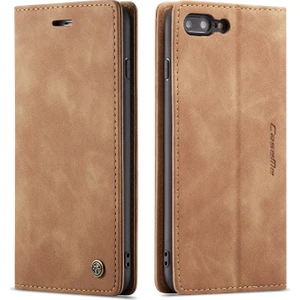 iPhone 7 Plus / 8 Plus Için Retro Pu Deri Tpu Kart Bölmeli Manyetik Flip Standlı Kılıf (Yurt Dışından)
