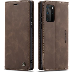 Huawei P40 Pro Için Retro Pu Deri Tpu Kart Bölmeli Manyetik Flip Standlı Kılıf (Yurt Dışından)
