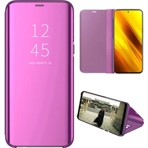 Xiaomi Poco X3 Nfc Için Aynalı Pu Deri Standlı Kılıf (Yurt Dışından)