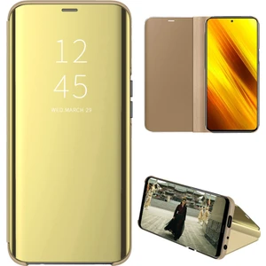 Xiaomi Poco X3 Nfc Için Aynalı Pu Deri Standlı Kılıf (Yurt Dışından)