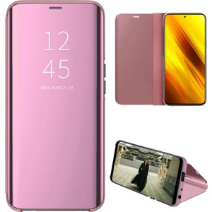 Xiaomi Poco X3 Nfc Için Aynalı Pu Deri Standlı Kılıf (Yurt Dışından)