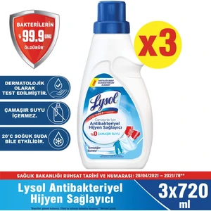 Çamaşırlar Için Antibakteriyel Hijyen Sağlayıcı 3 x 720 ml