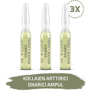 Skin Accents Kollajen Arttırıcı Onarıcı Ampul Energy C Complex Cilt Serumu 3 Adet Dermaroller Dermapen Serum