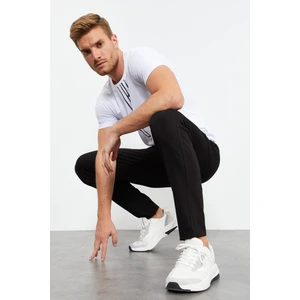 Tommy Life Siyah Erkek Bağcıklı Cepli Standart Kalıp Klasik Paça Eşofman Alt-84682