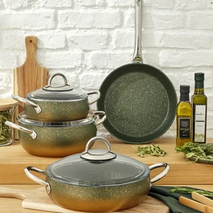 Milet Granit Yüzeyli 7 Parça Gold Degrade Güveç Set