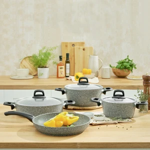 Premium-S Pro Grey 7 Parça Granit Tencere Seti