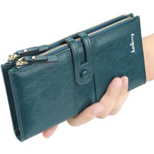 Kadın Cüzdan Yeşil Renkli Kartlık Bölmeli Fermuarlı Model 12.5x9.5x2 cm