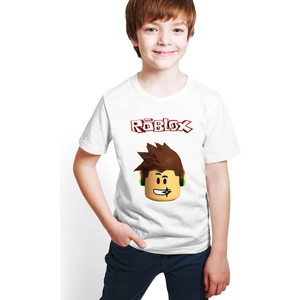 Hediye Center  Kişiye Özel Isimli Roblox Baskılı Beyaz Unisex Çocuk T-Shirt M03