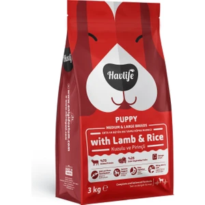 Kuzulu ve Pirinçli Orta ve Büyük Irk Yavru Köpek Maması 3kg