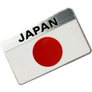 Japonya Bayrağı Tasarımlı Alüminyum Sticker Etiket