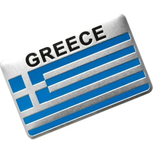 Yunanistan Bayrağı Tasarımlı Alüminyum Sticker Etiket