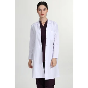 Önlük Kadın Uzun Gömlek Yaka Doktor Hemşire Öğretmen Önlüğü Beyaz MRV-1401