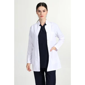 Önlük Kadın Ceket Boy Hakim Yaka Doktor Hemşire Öğretmen Önlüğü Beyaz YŞN-1401
