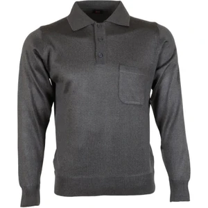 Erkek Gri Kazak Polo Yaka Yünlü Klasik Normal Kesim RAR00649