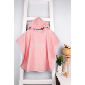 %100 Pamuk Outlet 75X60 Nakışlı Kapüşonlu Çocuk Panço