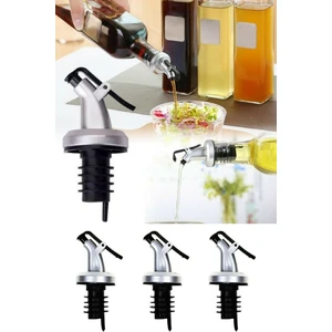Kitchen Store 3'lü Kapaklı Şişe Ucu Servis Aparatı Damlalık Yağdanlık Tıpa Tapa Mantar