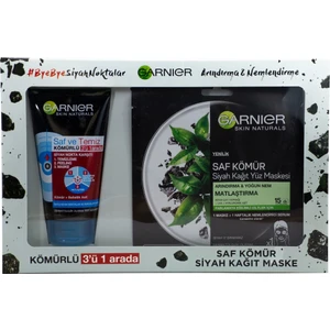 Saf ve Temiz Kömürlü 150 ml + Saf Kömür Siyah Kağıt Maske
