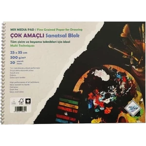 Art Liva 300 gr 25 x 35 Sanatsal Resim Defteri Sulu Teknik Dokulu 20 Yaprak