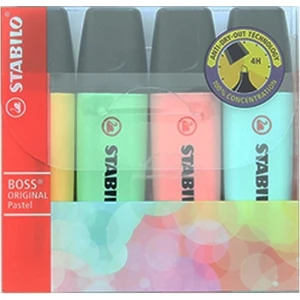 Boss Pvc Paket Yeni Pastel Fosforlu Kalem 4'lü