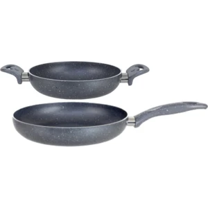 Hazar Pazar Granit Tava 26 cm & Çift Kulp Omlet 22 cm 2'li Set