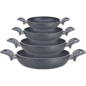 Hazar Pazar Granit 18/20/22/24 cm Yumurta Tavası Set Yanmaz Yapışmaz Çizilmez Çift Kulp Omlet