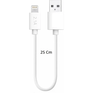 Apple iPhone Uyumlu Lightning USB Powerbank Hızlı Şarj ve Data Kablosu 2.1A 25CM Şarz