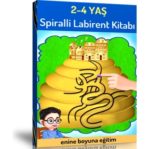 Enine Boyuna Eğitim Okul Öncesi 2-4 Yaş Labirent Kitabı (Spiralli Kitap)