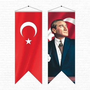 Atatürk Posteri ve Türk Bayrağı Kırlangıç 50 x 150 cm 1