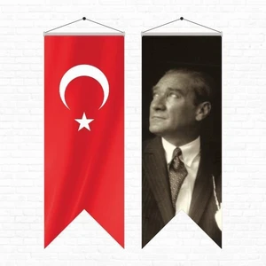 Atatürk Posteri ve Türk Bayrağı Kırlangıç 50 x 150 cm 6