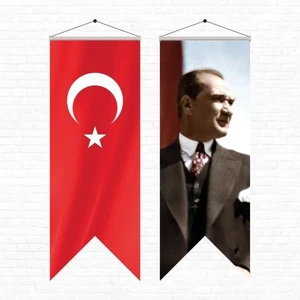 Atatürk Posteri ve Türk Bayrağı Kırlangıç 50 x 150 cm 7