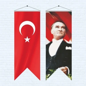 Atatürk Posteri ve Türk Bayrağı Kırlangıç 70 x 200 cm 2