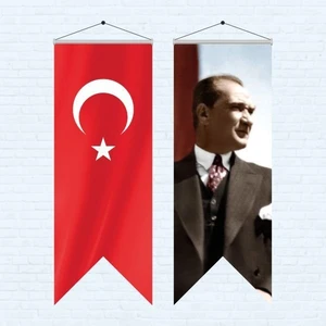Atatürk Posteri ve Türk Bayrağı Kırlangıç 70 x 200 cm 7
