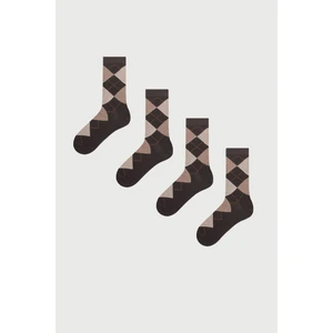 Mem Socks 4'lü Ekose Desenli Erkek Çorabı