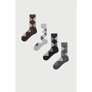 Mem Socks 4'lü Ekose Desenli Erkek Çorabı