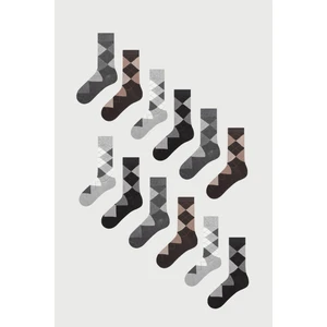 Mem Socks 12'li Ekose Desenli Erkek Çorabı