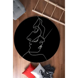 Cappio Halı  Minimalist Desenli Makinada Yıkanabilir Yuvarlak Halı (Makinede Yıkanabilir)