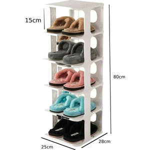 Mim Life Lüx Yeni Model Modern 5 Katlı Ayakkabılık Beyaz Renk Portatif Ayakkabı Standı